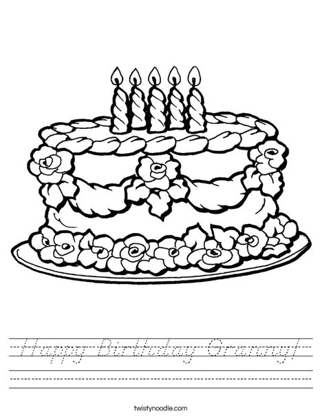 Cake with Candles Worksheet