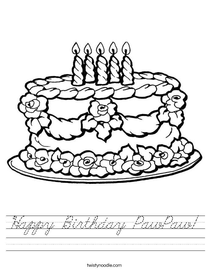 Happy Birthday PawPaw! Worksheet