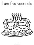 I am five years old Coloring Page