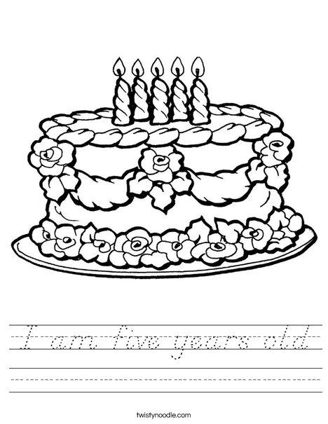 Cake with Candles Worksheet