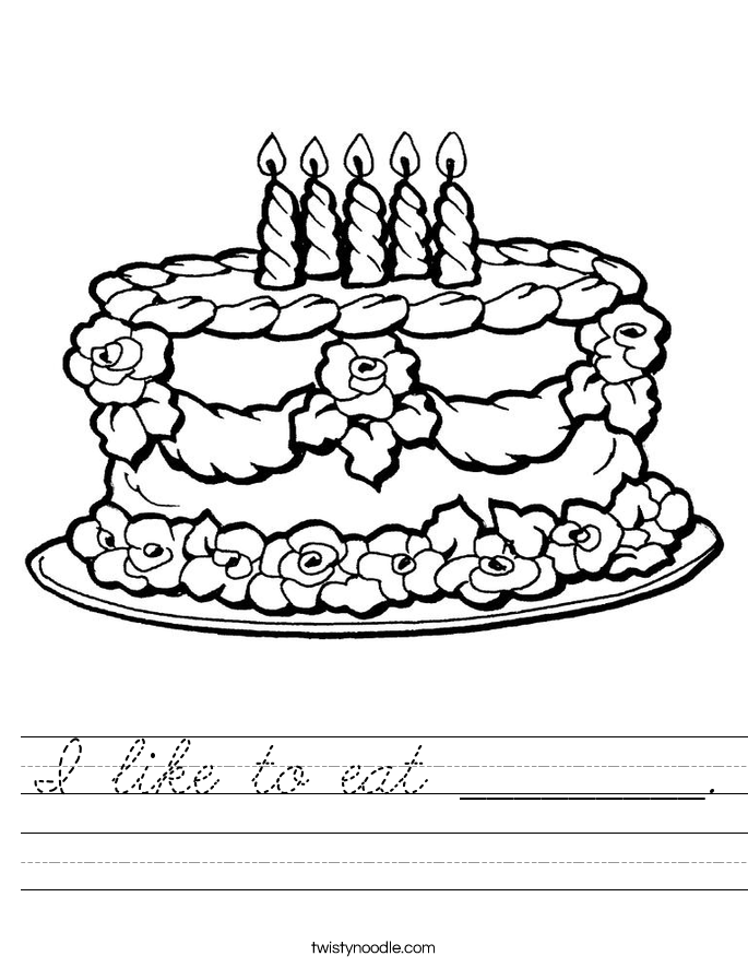 I like to eat _________. Worksheet