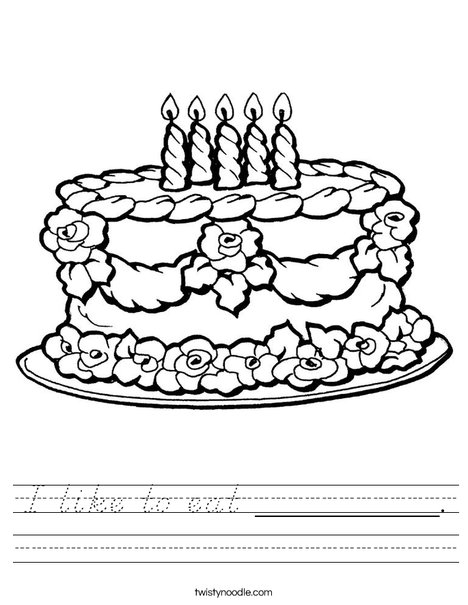 Cake with Candles Worksheet