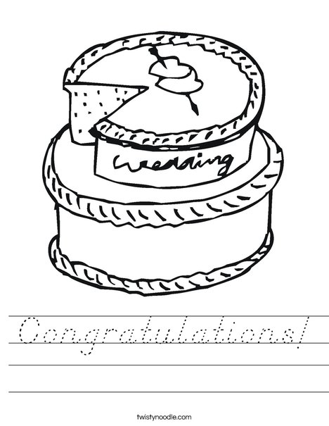 Cake with Hearts Worksheet