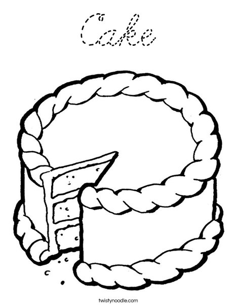 Cake with missing piece Coloring Page