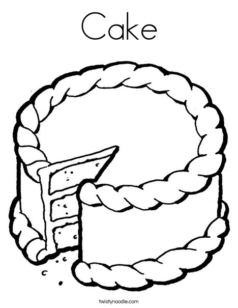 Cake with missing piece Coloring Page