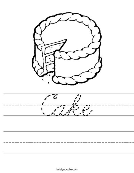 Cake with missing piece Worksheet