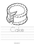 Cake Worksheet