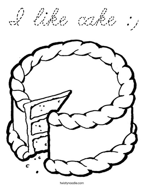 Cake with missing piece Coloring Page