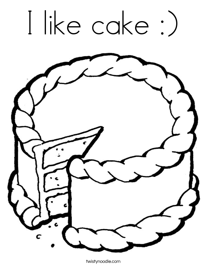 i like cake coloring page twisty noodle