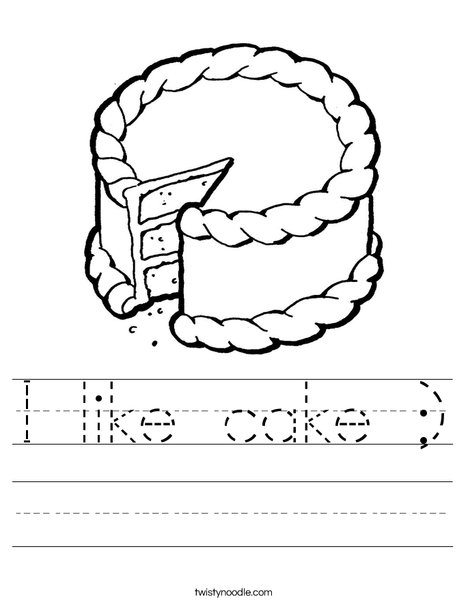 Cake with missing piece Worksheet