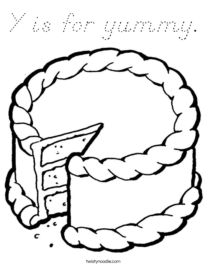 Y is for yummy. Coloring Page