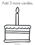 Add 3 more candles.Coloring Page