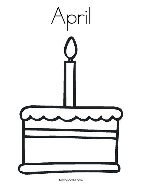 Cake with one candle Coloring Page