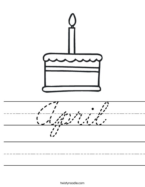 Cake with one candle Worksheet