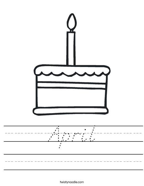 Cake with one candle Worksheet
