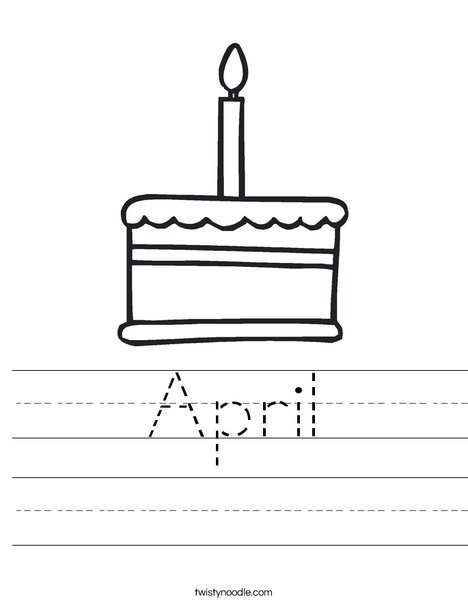Cake with one candle Worksheet
