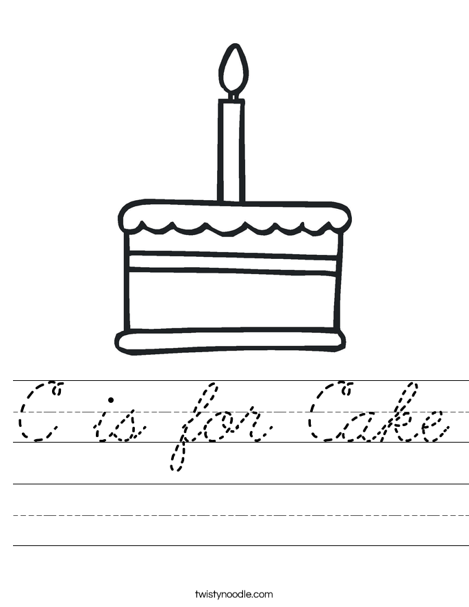 C is for Cake Worksheet