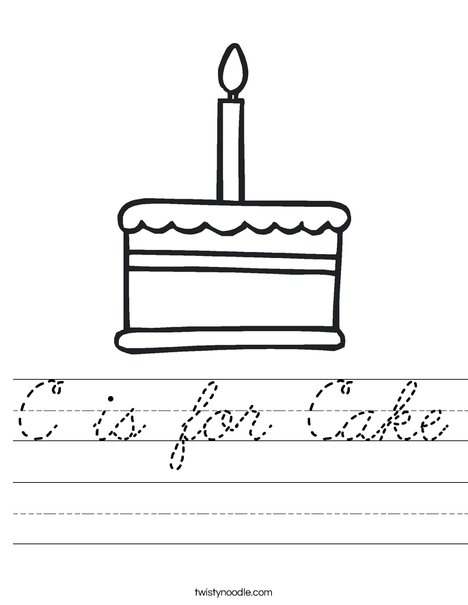 Cake with one candle Worksheet