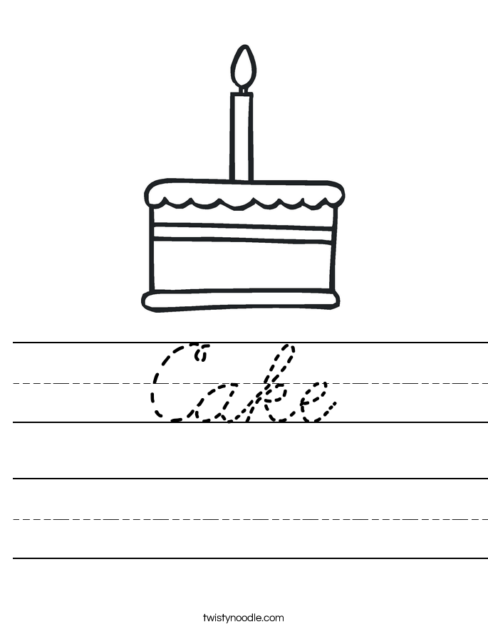 Cake Worksheet