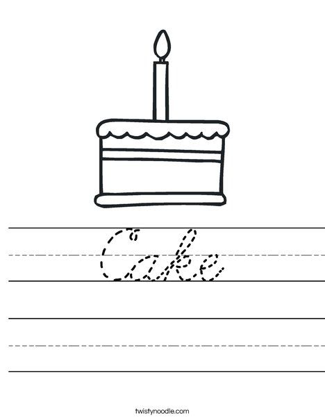 Cake with one candle Worksheet