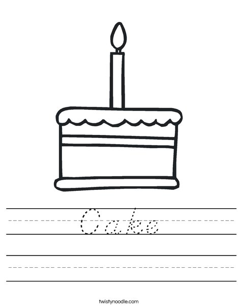 Cake with one candle Worksheet