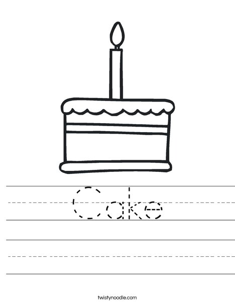 Cake with one candle Worksheet