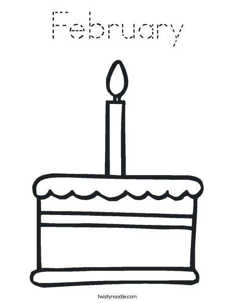 Cake with one candle Coloring Page