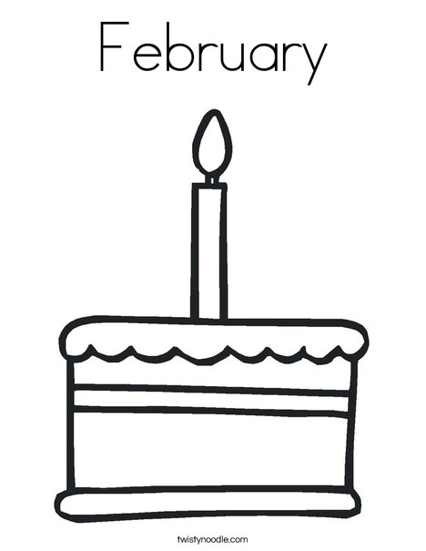 Cake with one candle Coloring Page