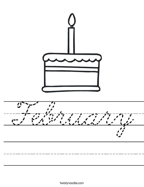 Cake with one candle Worksheet