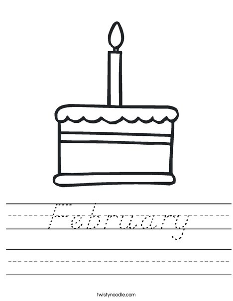 Cake with one candle Worksheet