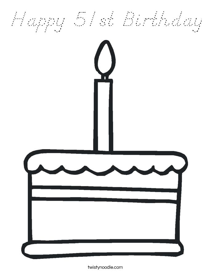 Happy 51st Birthday Coloring Page