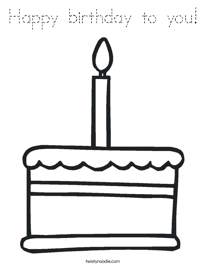 Happy birthday to you! Coloring Page