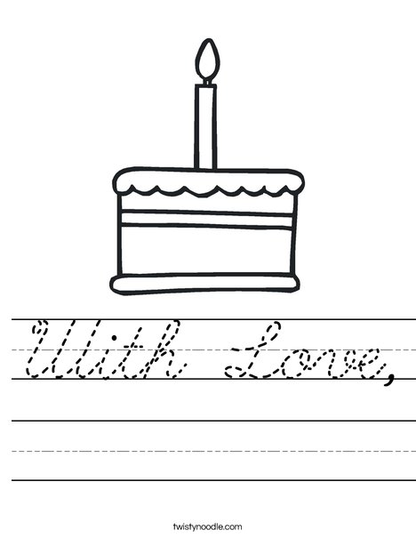 Cake with one candle Worksheet