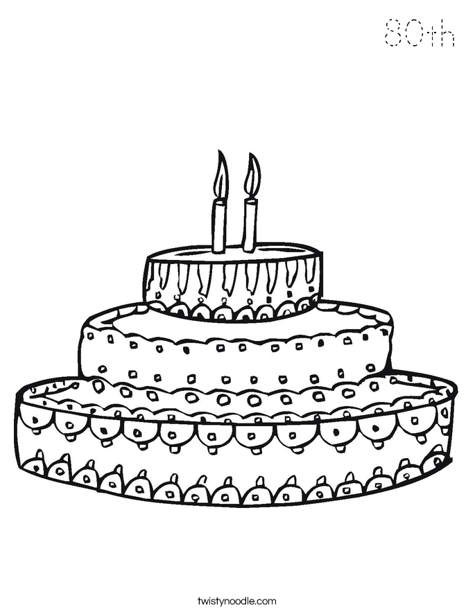                      80th Coloring Page