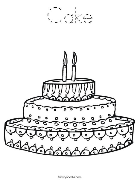Cake Coloring Page