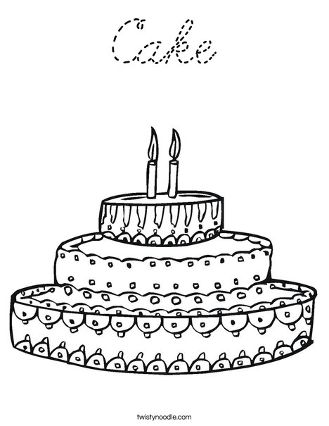 Cake Coloring Page
