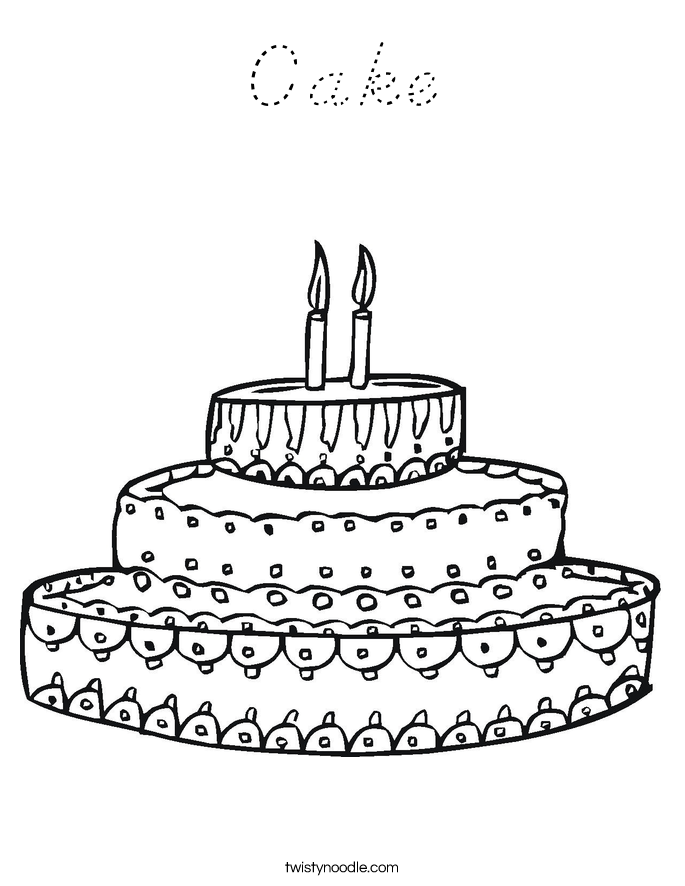 Cake Coloring Page