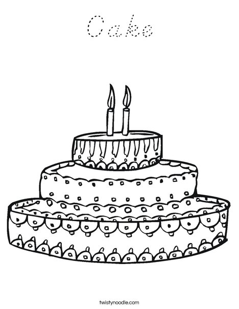 Cake Coloring Page