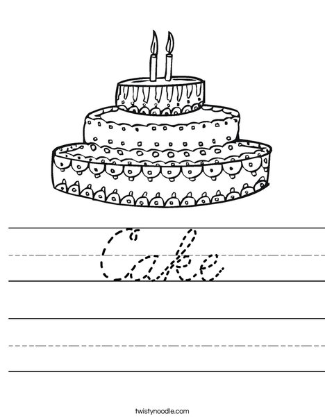 Cake Worksheet