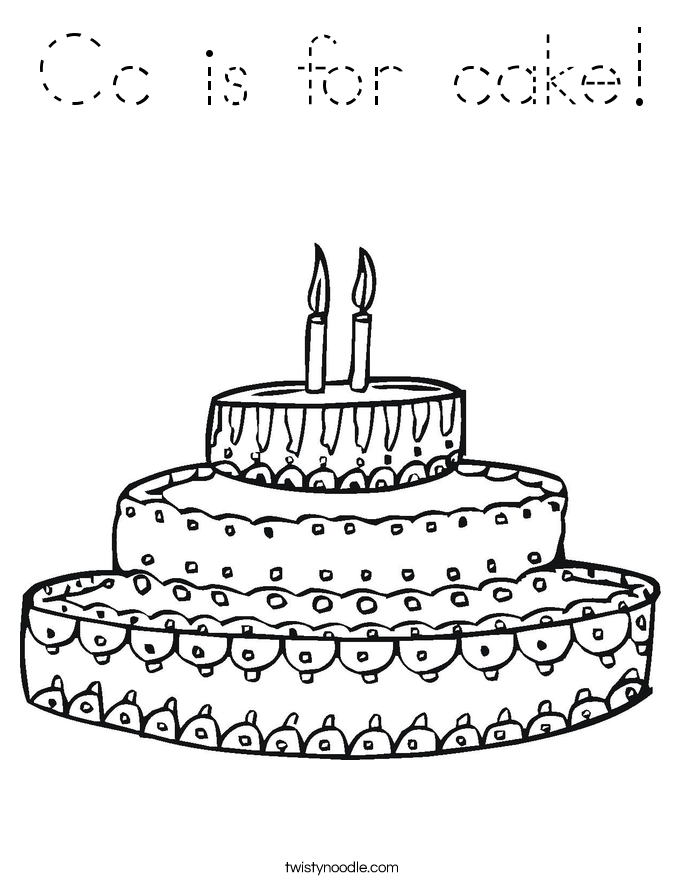 Cc is for cake! Coloring Page