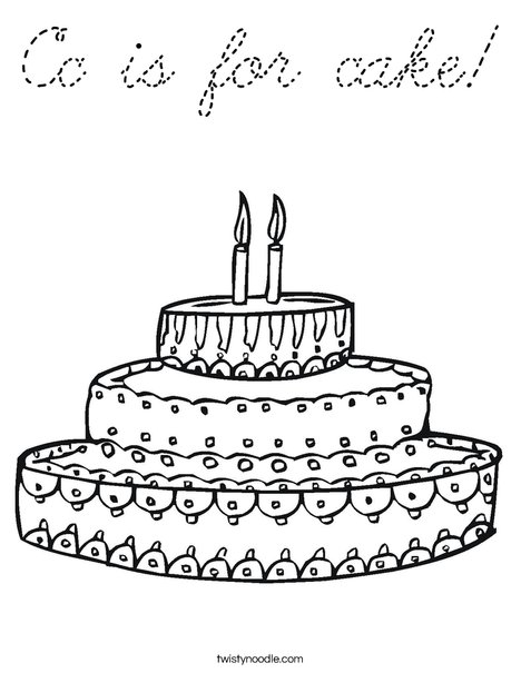 Cake Coloring Page