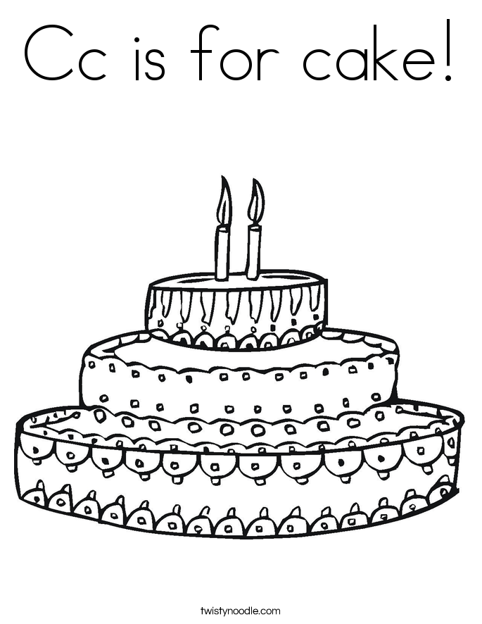 Cc is for cake! Coloring Page