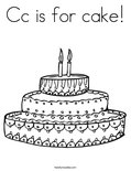 Cc is for cake! Coloring Page
