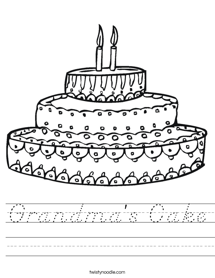 Grandma's Cake Worksheet
