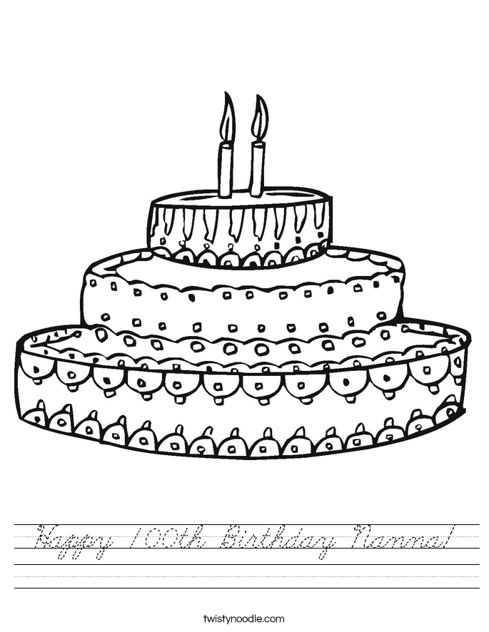 Happy 100th Birthday Nanna! Worksheet