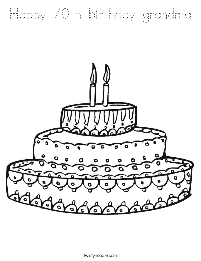 Happy 70th birthday grandma Coloring Page