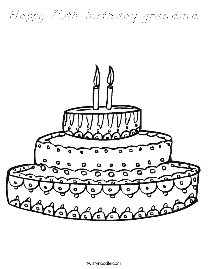 Happy 70th birthday grandma Coloring Page