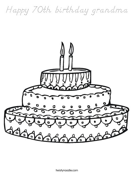 Cake Coloring Page