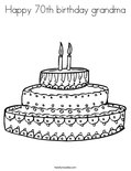 Happy 70th birthday grandma Coloring Page