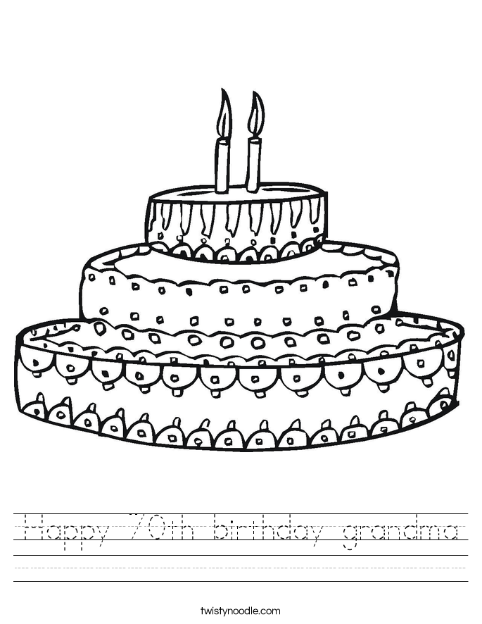 Happy 70th birthday grandma Worksheet